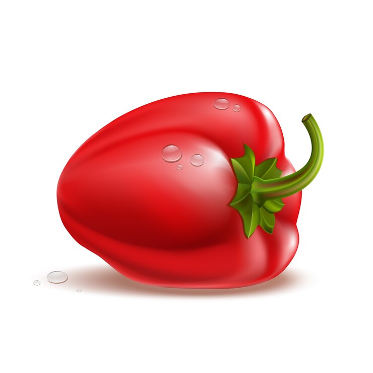 Vetor grátis linda vector pepper com gotas isoladas em branco
