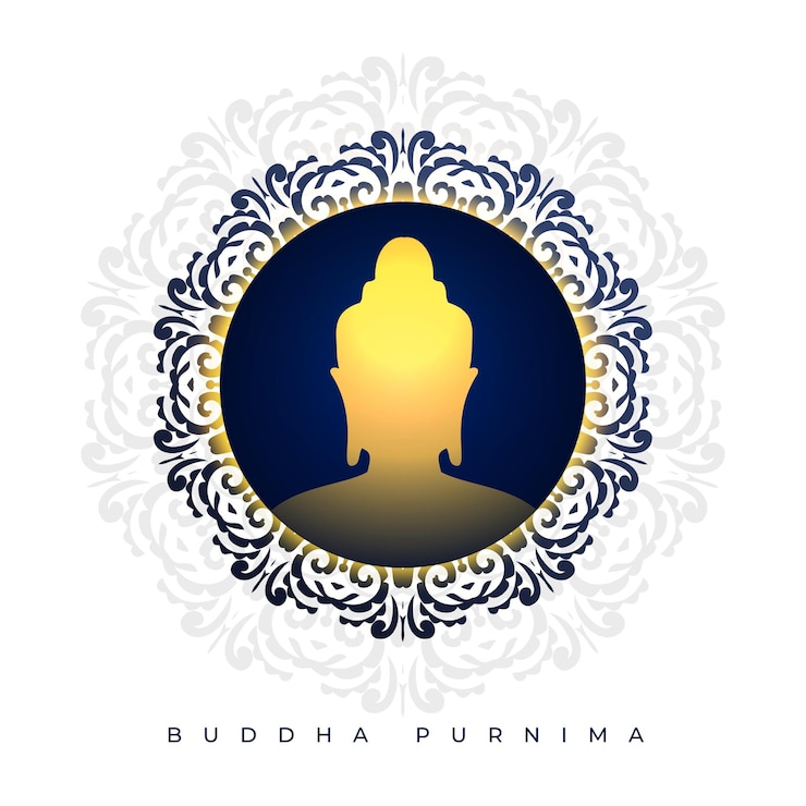Vetor grátis lindo buda purnima fundo festivo para adoração e devoção