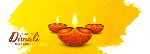 Lindo fundo de banner de celebração do festival de diwali