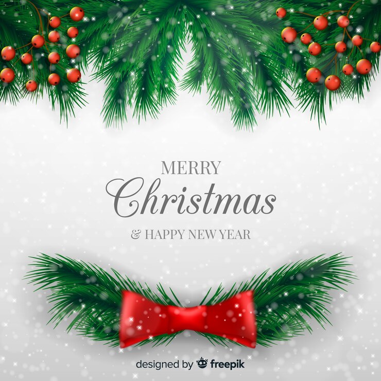 Vetor grátis lindo fundo de natal com design realista