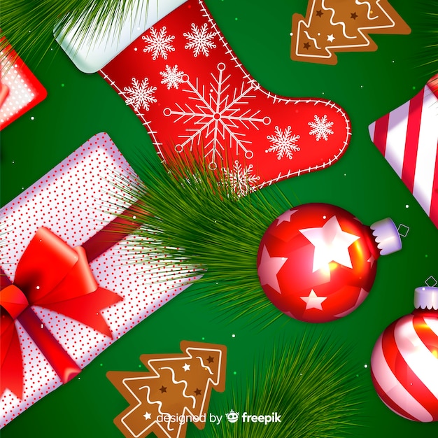 Lindo fundo de natal com design realista