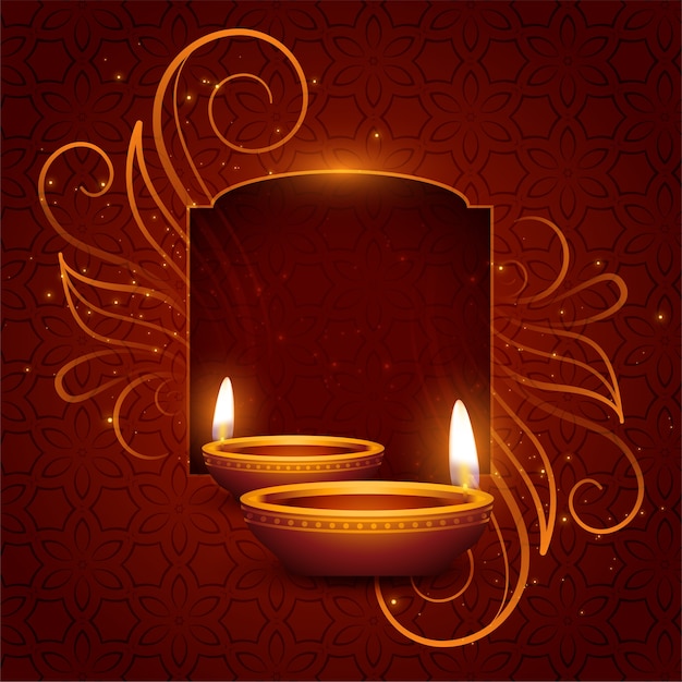 Lindo fundo feliz de diwali com espaço de texto