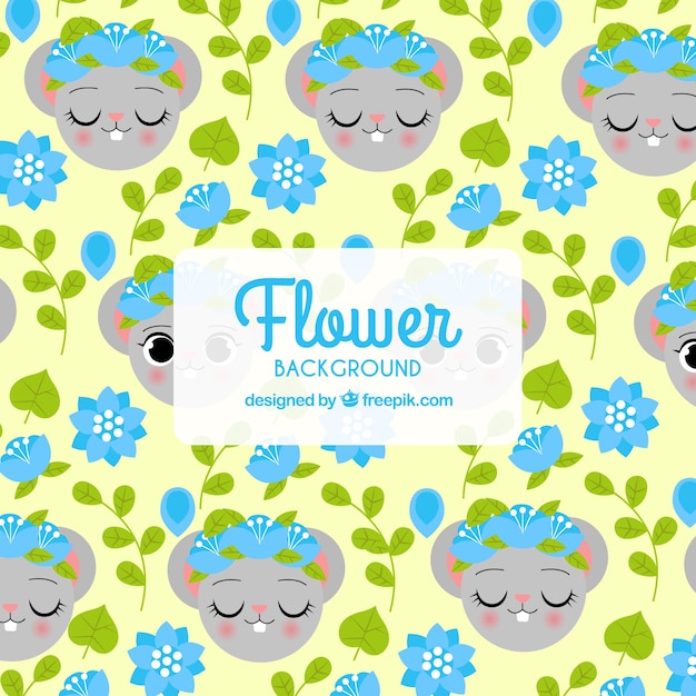 Lindo fundo floral com design plano