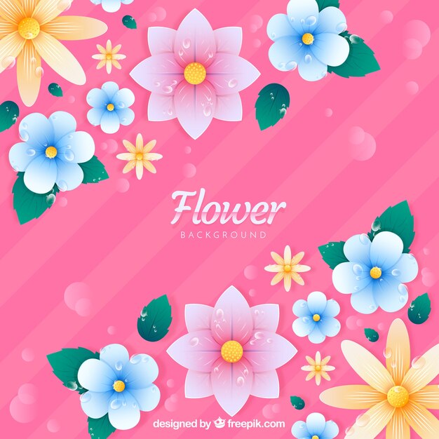 Lindo fundo floral com design plano