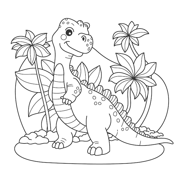 Lindo livro de colorir com dinossauro