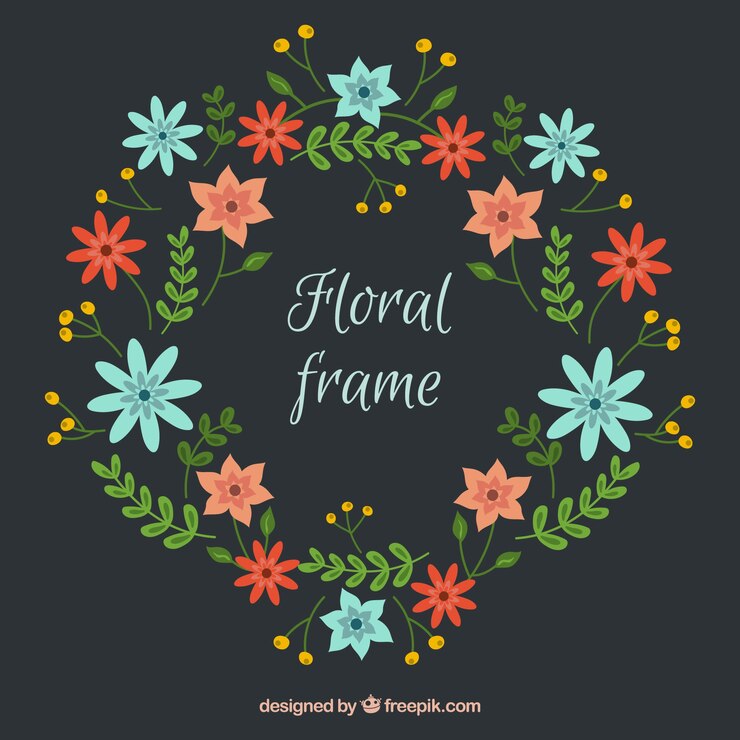 Vetor grátis lindo quadro floral com design plano