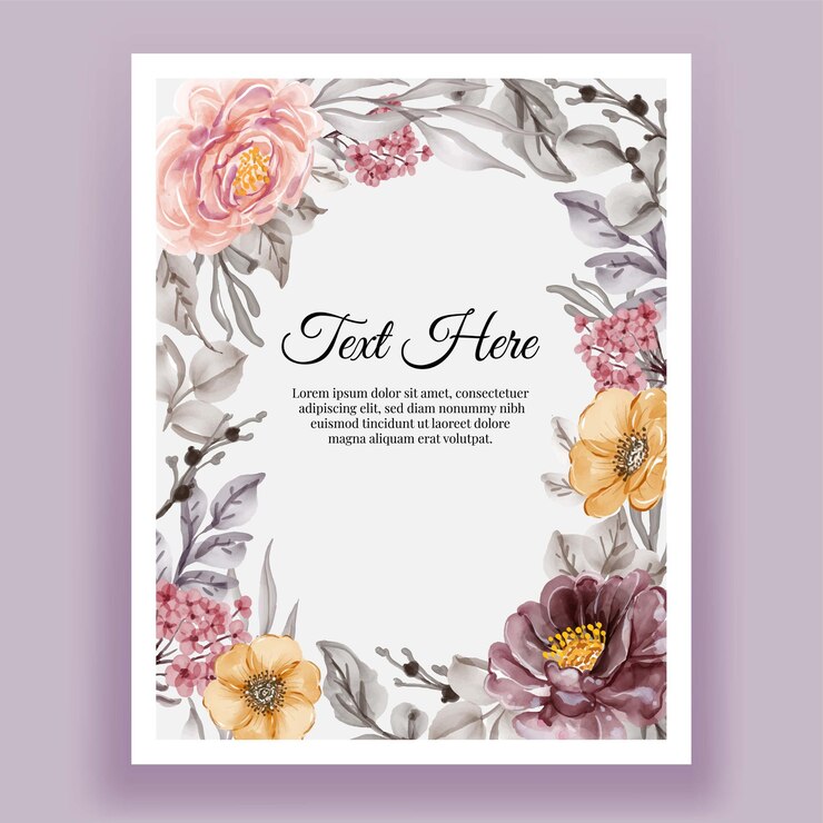 Vetor grátis lindo quadro floral com flor elegante