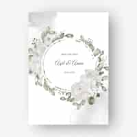 Vetor grátis lindo quadro floral para casamento com flor de gardênia branca