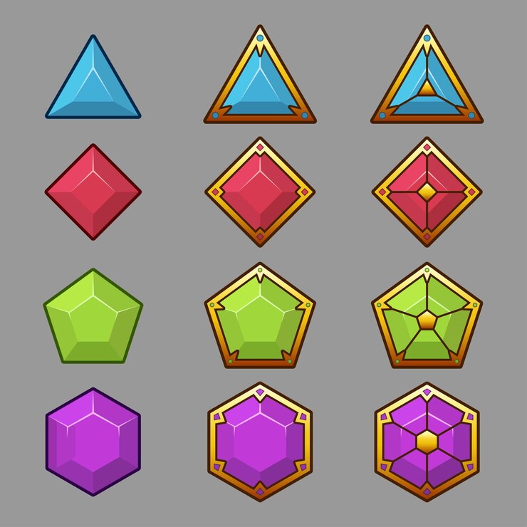 Vetor grátis lindos botões coloridos com borda clara. ativos vetoriais para o jogo. elementos decorativos da gui, isolados