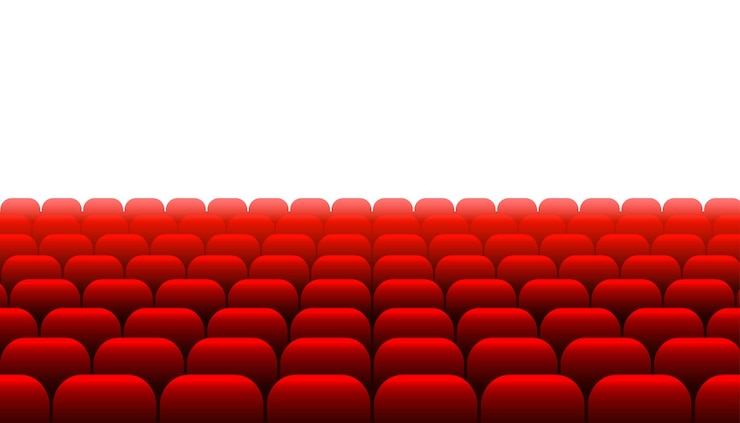 Vetor grátis linha de fundo de cinema de assentos vermelhos