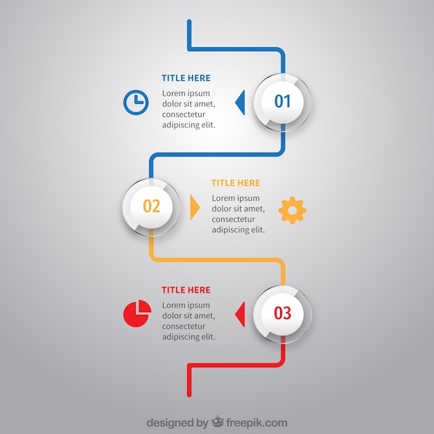 Vetor grátis linha de tempo profissional com circulos