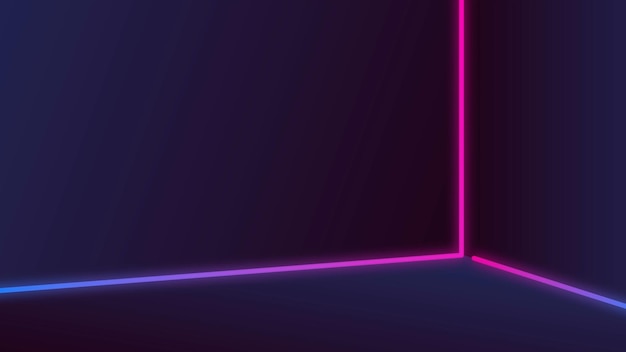 Vetor grátis linhas de neon rosa e roxas em um vetor de fundo escuro