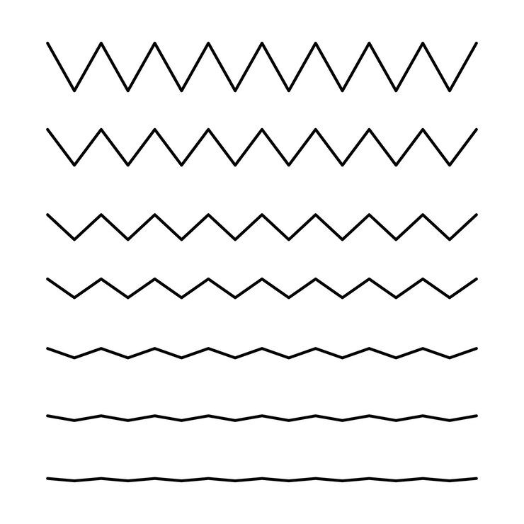 Vetor grátis linhas onduladas em zigzag
