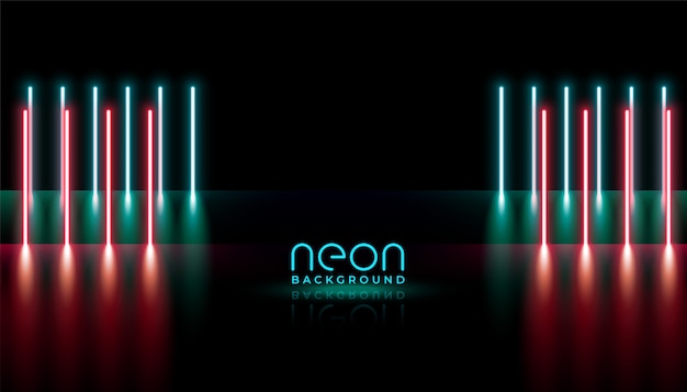 Linhas verticais de luzes de néon abstratas