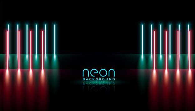 Linhas verticais de luzes de néon abstratas
