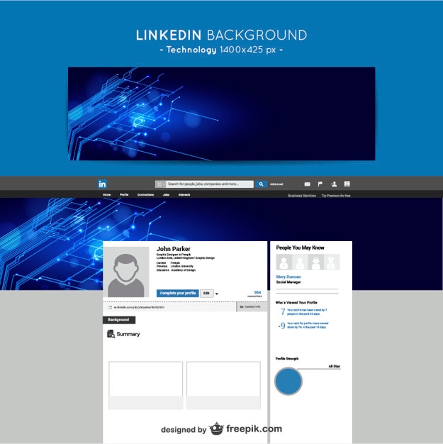 Vetor grátis linkedin tecnologia fundo