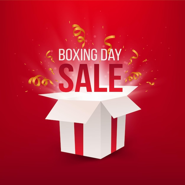 Vetor grátis liquidação realista do boxing day