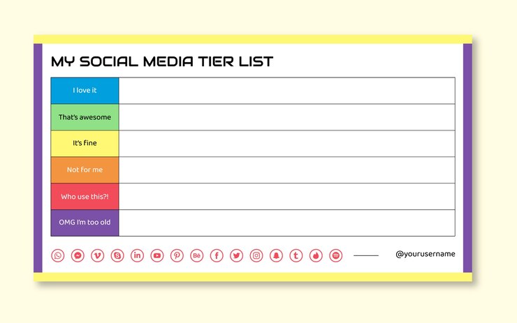 Vetor grátis lista colorida de níveis de mídia social