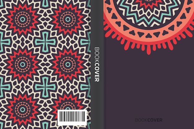 Livro de capa com design de elemento de mandala