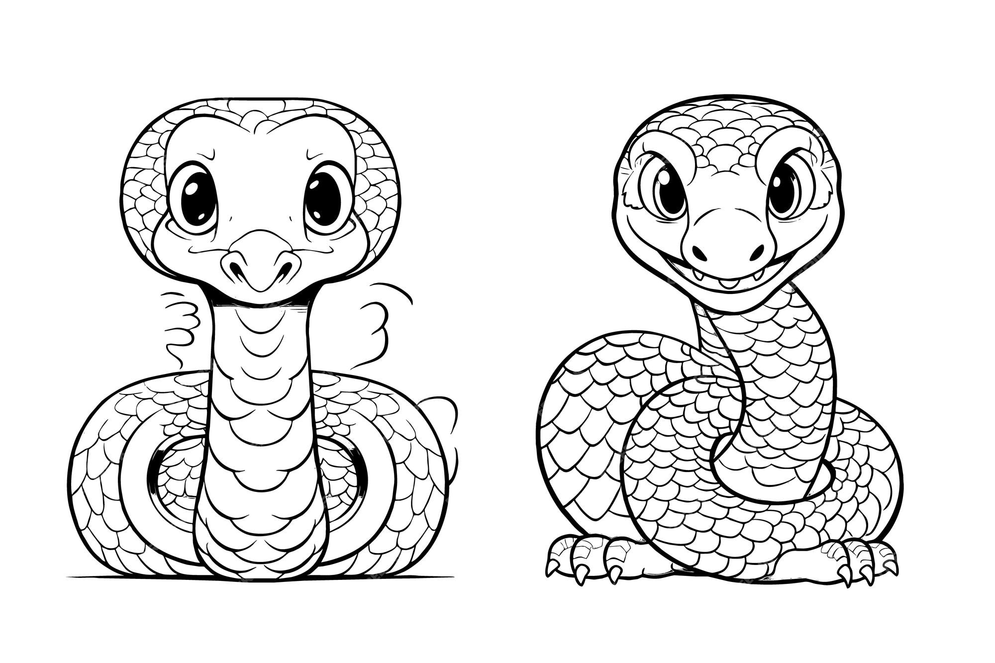 Cobras e Camaleão - Desenhos Para Colorir