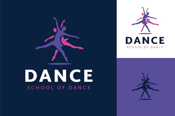 Vetor grátis logo da escola de dança desenhada à mão