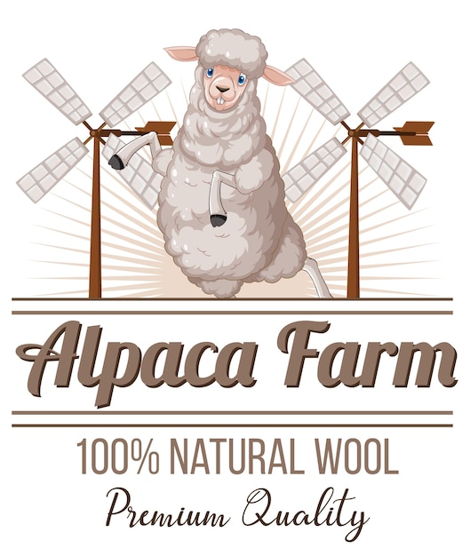 Logo da fazenda de alpaca para produtos de lã