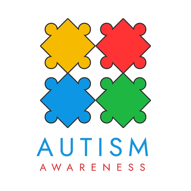 Logo de autismo de design plano de saúde