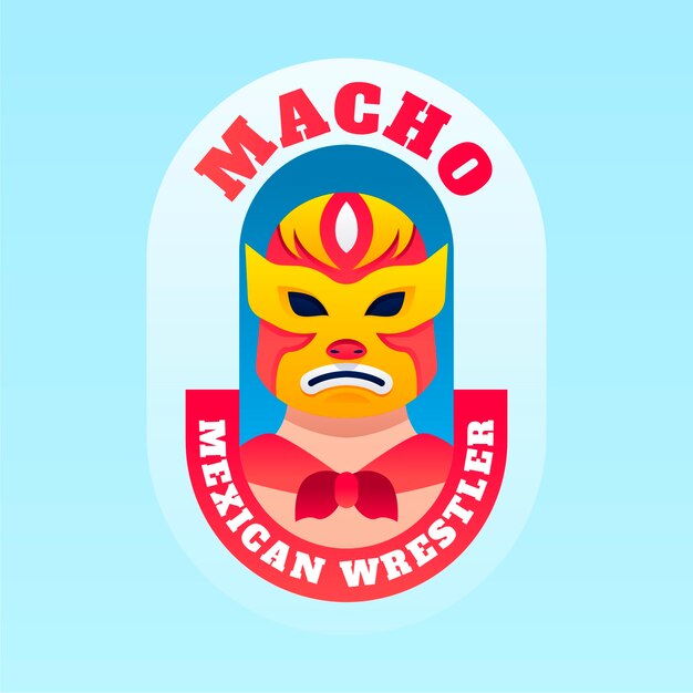 Logo de lutador mexicano gradiente