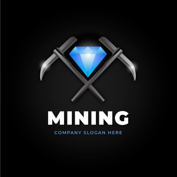 Vetor grátis logo de mineração gradiente