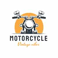 Vetor grátis logo de moto plana vintage