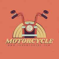 Vetor grátis logo de moto vintage desenhado à mão