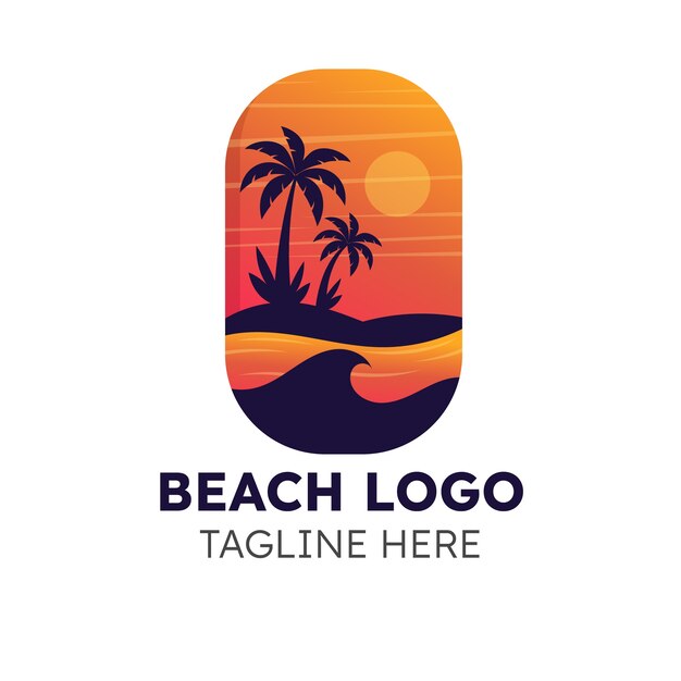 Logo de praia gradiente