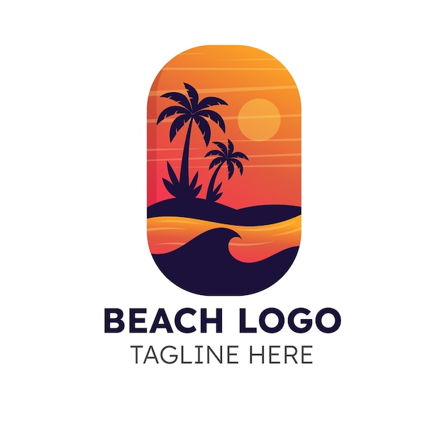 Logo de praia gradiente