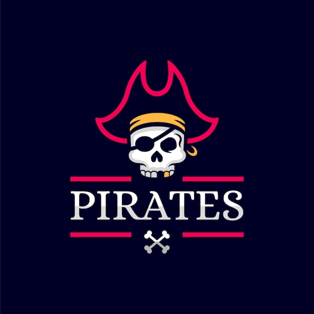 Vetor grátis logo pirata de design plano