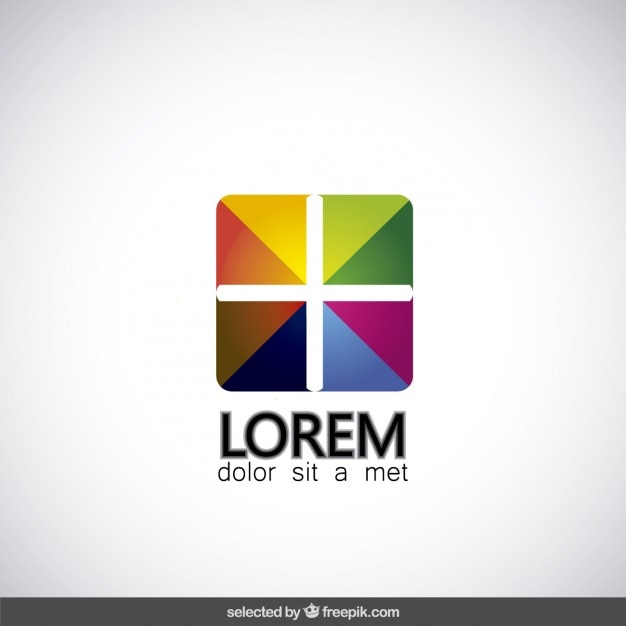 Vetor grátis logotipo abstrato com quadrados arredondados