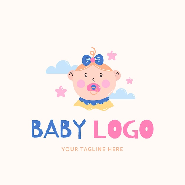 Logotipo bonito e detalhado de bebê