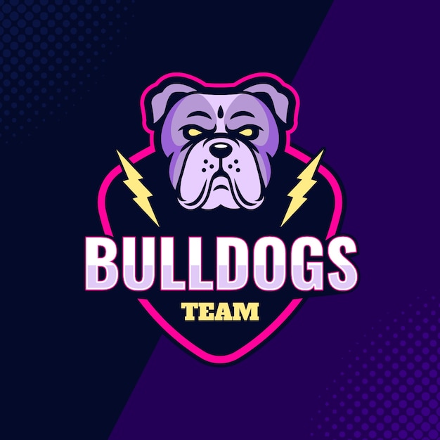 Vetor grátis logotipo bulldog desenhado a mão