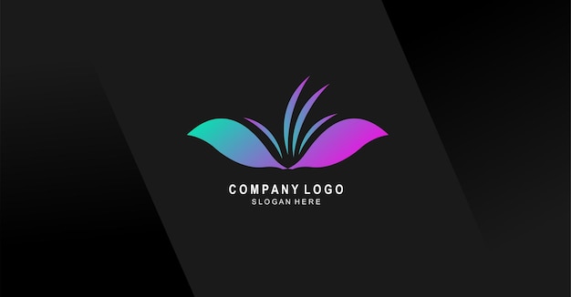 Logotipo colorido com um pássaro no meio