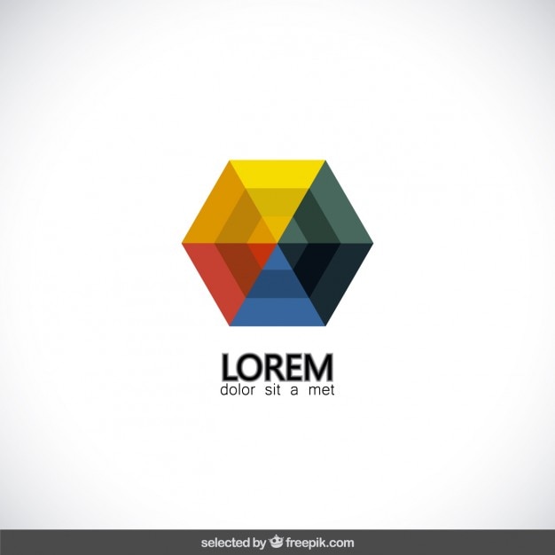 Vetor grátis logotipo colorido hexagonal