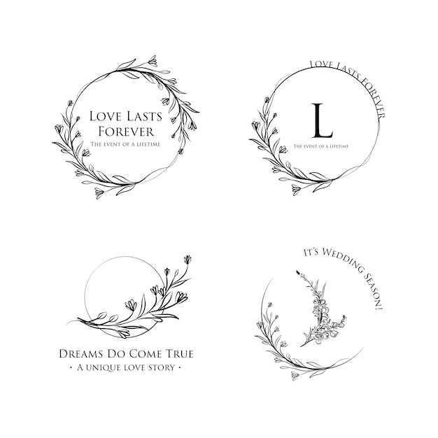 Logotipo com cerimônia de casamento para branding e ícone