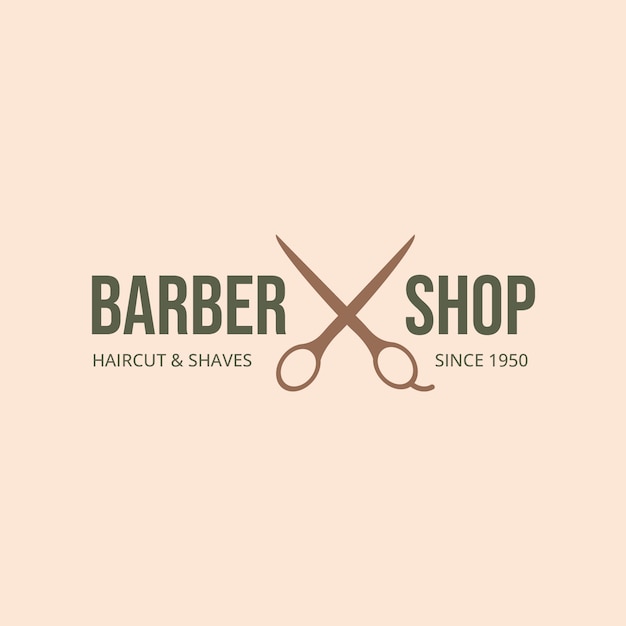 Vetor grátis logotipo da barbearia vintage