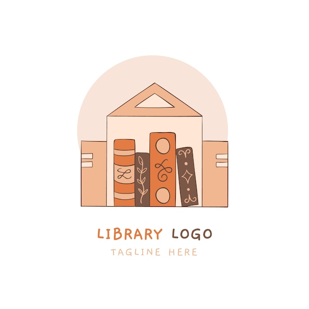 Logótipo da biblioteca desenhado à mão