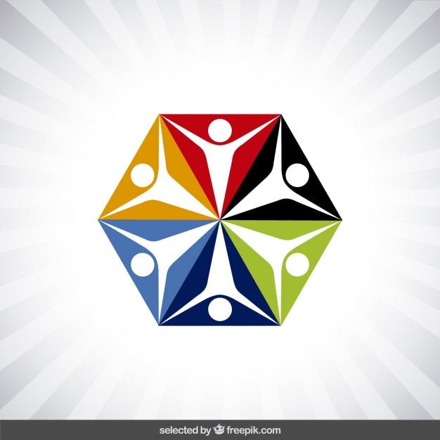 Vetor grátis logotipo da caridade com forma hexagonal