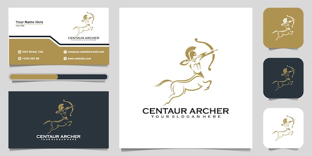 Logotipo da centauro - desenho vetorial de cavalo arqueiro sagitário
