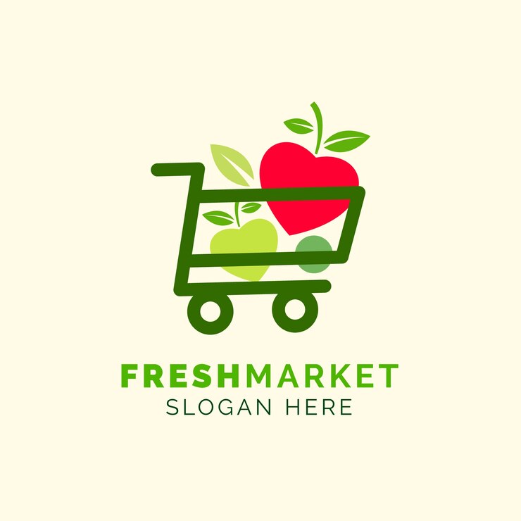 Vetor grátis logotipo da empresa de negócios de mercado fresco