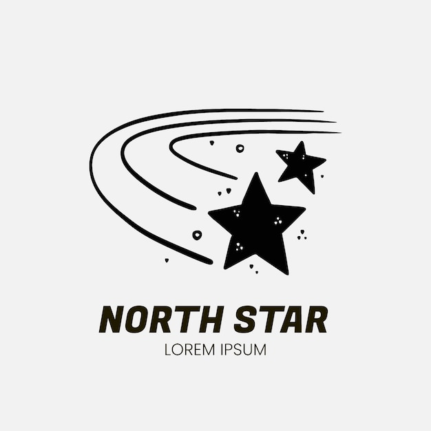 Vetor grátis logotipo da estrela norte desenhada à mão