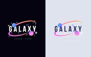 Vetor grátis logotipo da galáxia em gradiente colorido