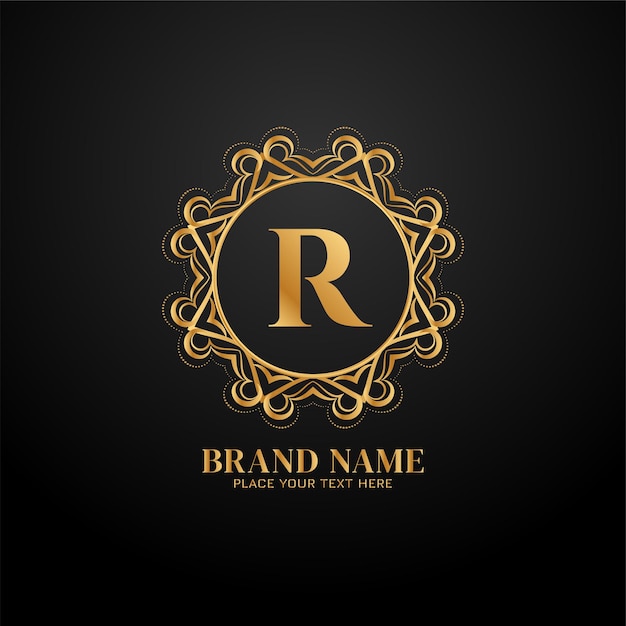 Logotipo da marca de luxo letra R