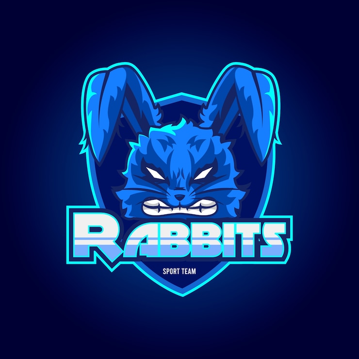 Vetor grátis logotipo da mascote de coelhos