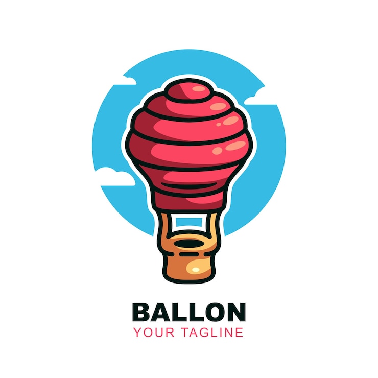 Vetor grátis logotipo da mascote do balão